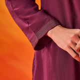Charita Fuchsia Zari-Embroidered Kurta Set