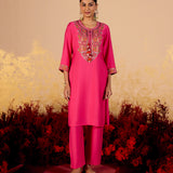 Anaya Barbie Fuchsia Embroidered Kurta Set