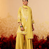 Ira Lime Green Embroidered Sharara Set