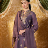 Lavanya Sunset Purple Embroidered Suit Set