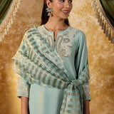Ishita Mint Green Embroidered Suit Set