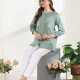 Lucknowi Embroidered Cotton Tunic Shirt