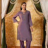 Tanirika Heather Lavender Embroidered Kurta Set