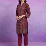 Zara Maroon Printed Kurta Set