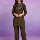 Mahira Olive Printed Co-ord Set