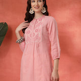 Ethnic Motif Embroidered A-Line Kurti