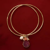 Ziva Amethyst Pearl Bangle Set