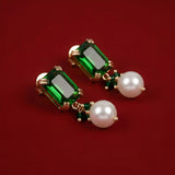 Emerald Avni Swarovski Pearl Earrings