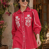 Cotton Embroidered Shirt Top