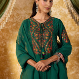 Nysa Emerald Green Embroidered Farshi Suit Set