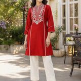 Cotton Linen Embroidered Tunic
