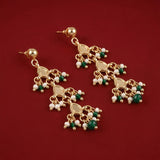 Emerald Green Myra Beaded Earrings