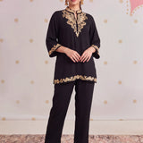 Arzoo Ebony Black Embroidered Co-ord Set