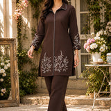 Viscose Rayon Embroidered Tunic Palazzo Co-Ord Set