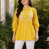 Cotton Embroidered Shirt Top