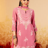 Ira Dazzle Pink Embroidered Sharara Set