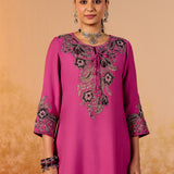 Navya Royal Fuchsia Embroidered Kurta Set