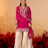 Saanvi Antique Pink Embroidered Sharara Set