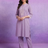 Avni Lavender Embroidered Kurta Set