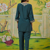 Meher Teal Green Embroidered Kurta Set