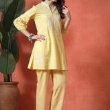 Cotton Blend Embroidered Co-Ord Set