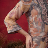 Light Yellow All Over Printed Shantoon A-Line Kurti