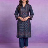 Zara Teal Blue Printed Kurta Set
