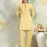Pure Cotton Paisley Embroidered Co-Ord Set