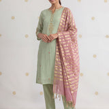 Aafiya Mint Green Embroidered Suit Set