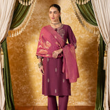 Vaidehi Berry Wine Embroidered Suit Set