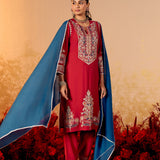 Devika Dark Red Embroidered Suit Set