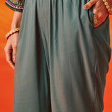 Aarzoo Grey Printed Chanderi Suit Set with Dupatta
