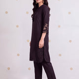 Ziya Blackberry Purple Embroidered Kurta Set