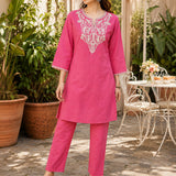 Pure Cotton Embroidered Co-Ord Set
