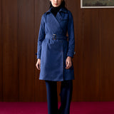 Neve Navy Suede A-line Coat
