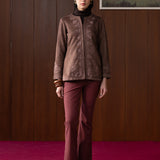 Eira Brown Embroidered Suede Jacket