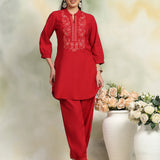 Pure Cotton Paisley Embroidered Co-Ord Set