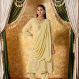 Aaliya Tea Green Embroidered Suit Set