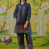 Tara Berry Navy Printed Co-ord Set