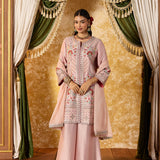 Vaara Nishat Pink Embroidered Suit Set with Dupatta