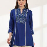 Cotton Linen Embroidered Kurta
