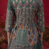 Manjha Mint Green Printed Cotton Tunic for Women