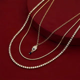 Gold Esha CZ Hamza Necklace