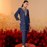 Aadhya Imperial Blue Embroidered Kurta Set