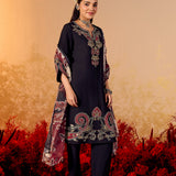 Aarohi Graphite Black Embroidered Suit Set