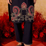 Aarohi Graphite Black Embroidered Suit Set