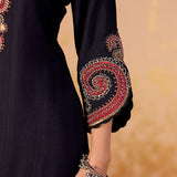 Aarohi Graphite Black Embroidered Suit Set
