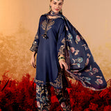 Ameera Space Blue Embroidered Suit Set