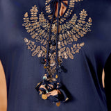 Ameera Space Blue Embroidered Suit Set