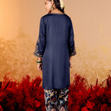 Ameera Space Blue Embroidered Suit Set